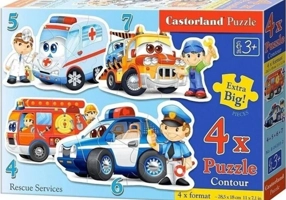 Puzzle 4 în 1 (4+5+6+7 piese) „Rescue Services”