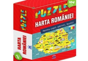 Harta României - Puzzle (104 piese, A3)