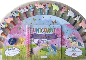Carte de colorat cu 20 creioane - Unicorni