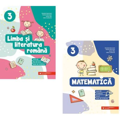 Pachet Limba si literatura romana si Matematica. Exercitii, fise de lucru, teste de evaluare si Exercitii, probleme, jocuri, clasa a 3-a