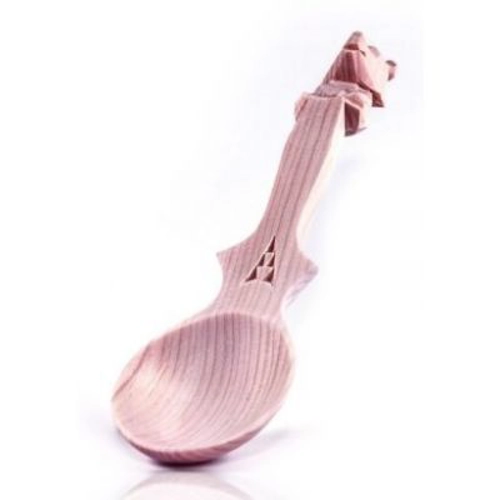 Lingurita din lemn de Cedru, motiv Ursulet, 14 cm