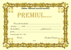 Diploma scolara de acordare a PREMIUL.. (DLFD006B )