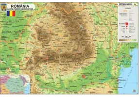 Harta Romania 70x100 cm, fizico-geografica/administrativa