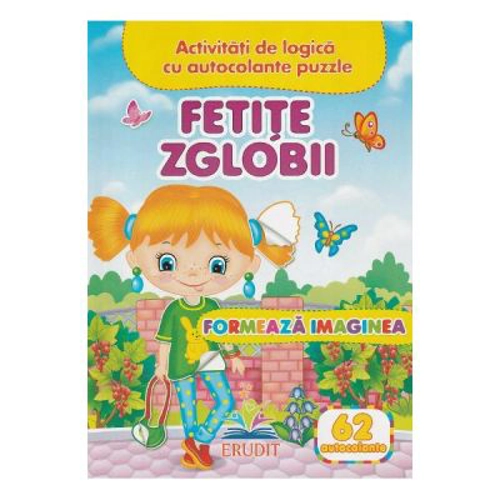 Formeaza imaginea. Fetite zglobii + 62 autocolante
