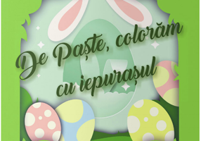 De Paste coloram cu iepurasul. Carte colorat