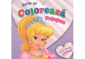 Scrie si coloreaza printese. Violet