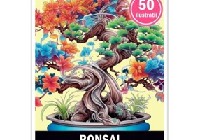 Carte de colorat pentru adulti, 50 de ilustratii, Bonsai