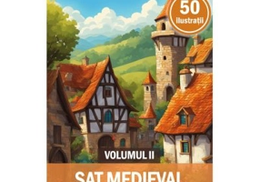 Carte de colorat cu 50 de ilustratii, Sat Medieval, Volumul 2