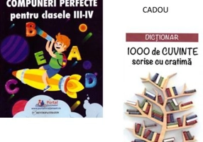 Compuneri perfecte pentru clasele 3-4 + CADOU Dictionar 1000 de cuvinte scrise cu cratima