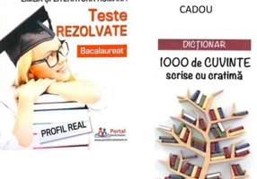 Bacalaureat. Teste rezolvate la limba si literatura romana, profil real + CADOU Dictionar 1000 de cuvinte scrise cu cratima