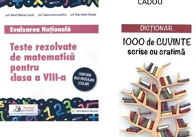 Teste rezolvate de matematica pentru Evaluarea Nationala, clasa a 8-a + CADOU Dictionar 1000 de cuvinte scrise cu cratima