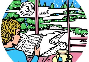 Coaster- Iarnă, ceai, cărți - Hardcover - ***