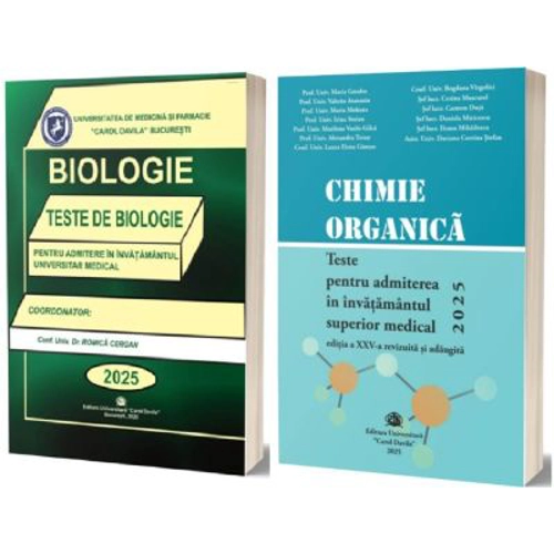 Pachet de teste Chimie organica si Biologie pentru admiterea in invatamantul superior medical 2023