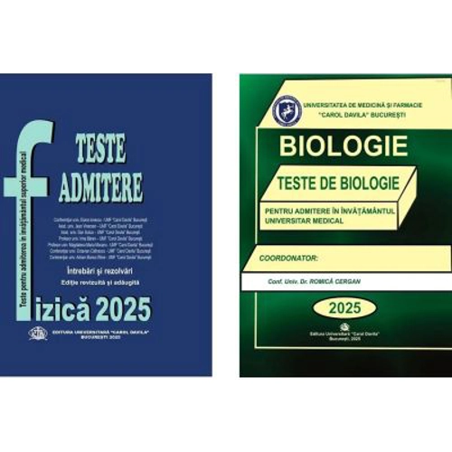 Pachet de teste Biologie si Fizica pentru admiterea in invatamantul superior medical 2024
