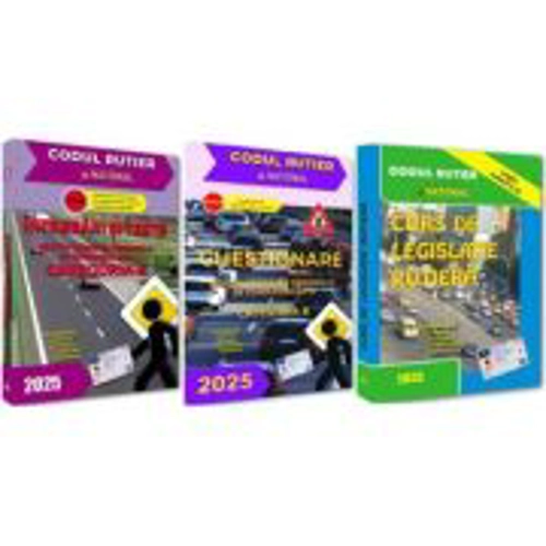 Pachet 2025 pentru obtinerea permisului de conducere auto categoria B. Intrebari. Teste. Legislatie. Chestionare