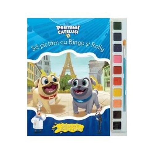 Sa pictam cu Bingo si Rolly. Carte de colorat cu pensula si acuarele