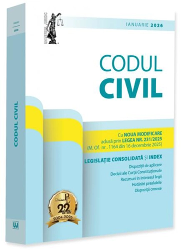 Codul civil: ianuarie 2026 - Paperback brosat - Dan Lupaşcu - Universul Juridic
