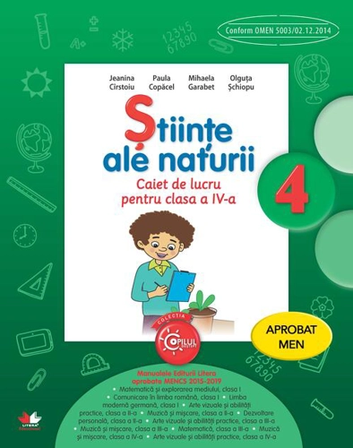 Științe ale naturii. Caiet de lucru pentru clasa a IV-a
