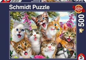 Puzzle 500 piese Schmidt: Selfie cu pisici